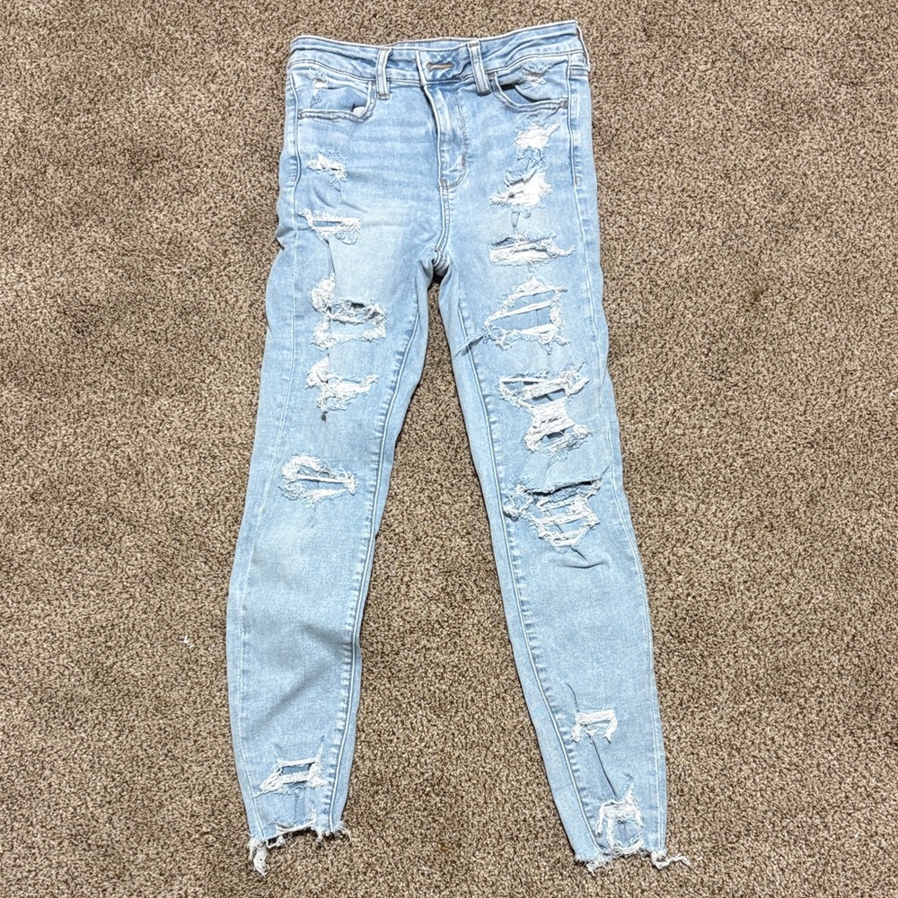 American Eagle Ripped Patchwork skinny jeans